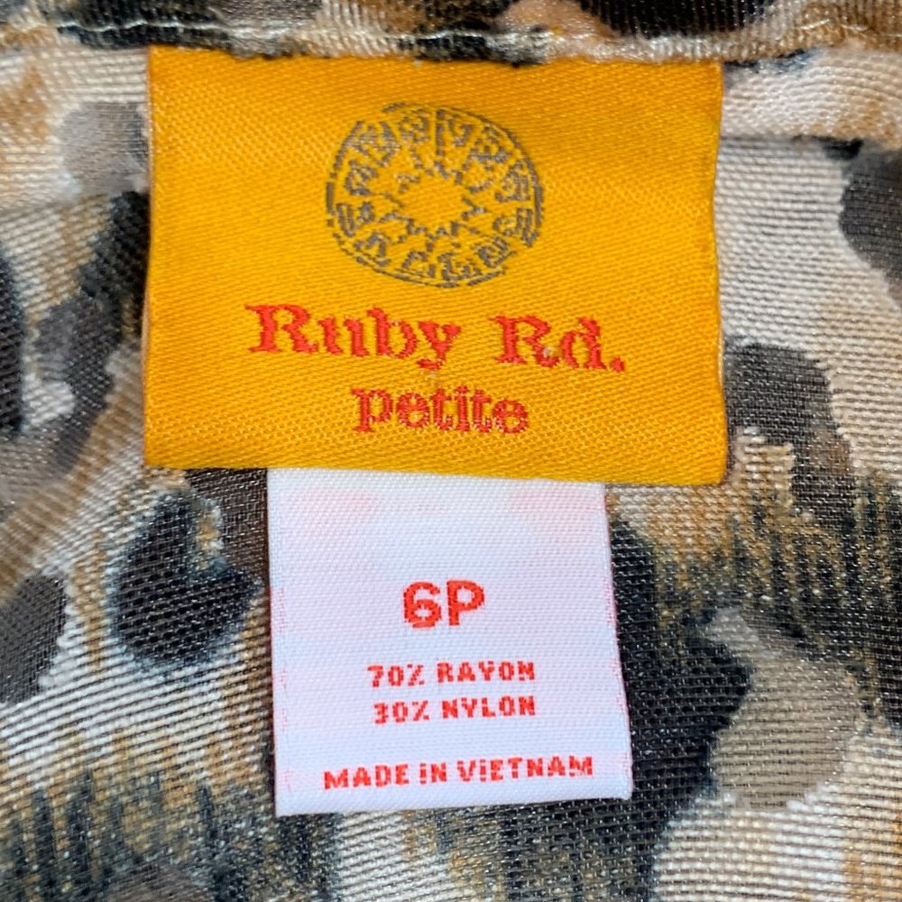 Ruby Rd. Unique Leopard Button Down Blouse Sheer … - image 4